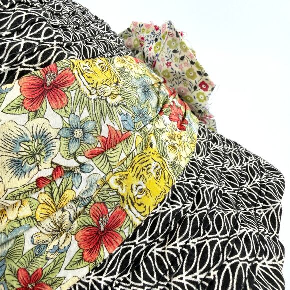 Grevi Black White 100% Cotton Floral Tiger Large Flower Cloche Hat main image 7